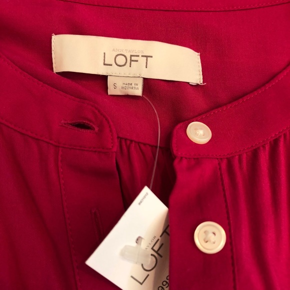 LOFT Long Sleeves Bright Pink Tunic NWT Women’s Size Small - Picture 5 of 8